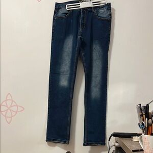 Men's Deep Blue Straight Jeans